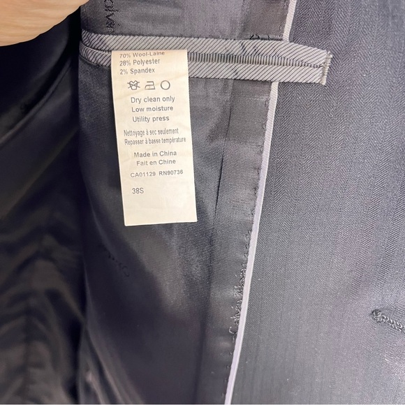 Calvin Klein 38S Black Sport Coat Blazer Jacket Wool - Picture 6 of 7